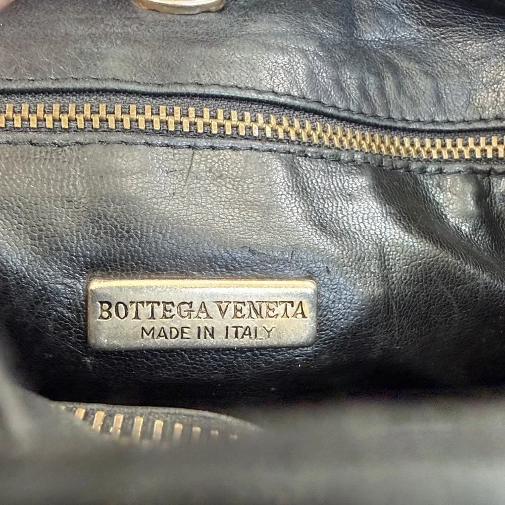 Bottega Veneta Black Intrecciato Leather Shoulder Bag